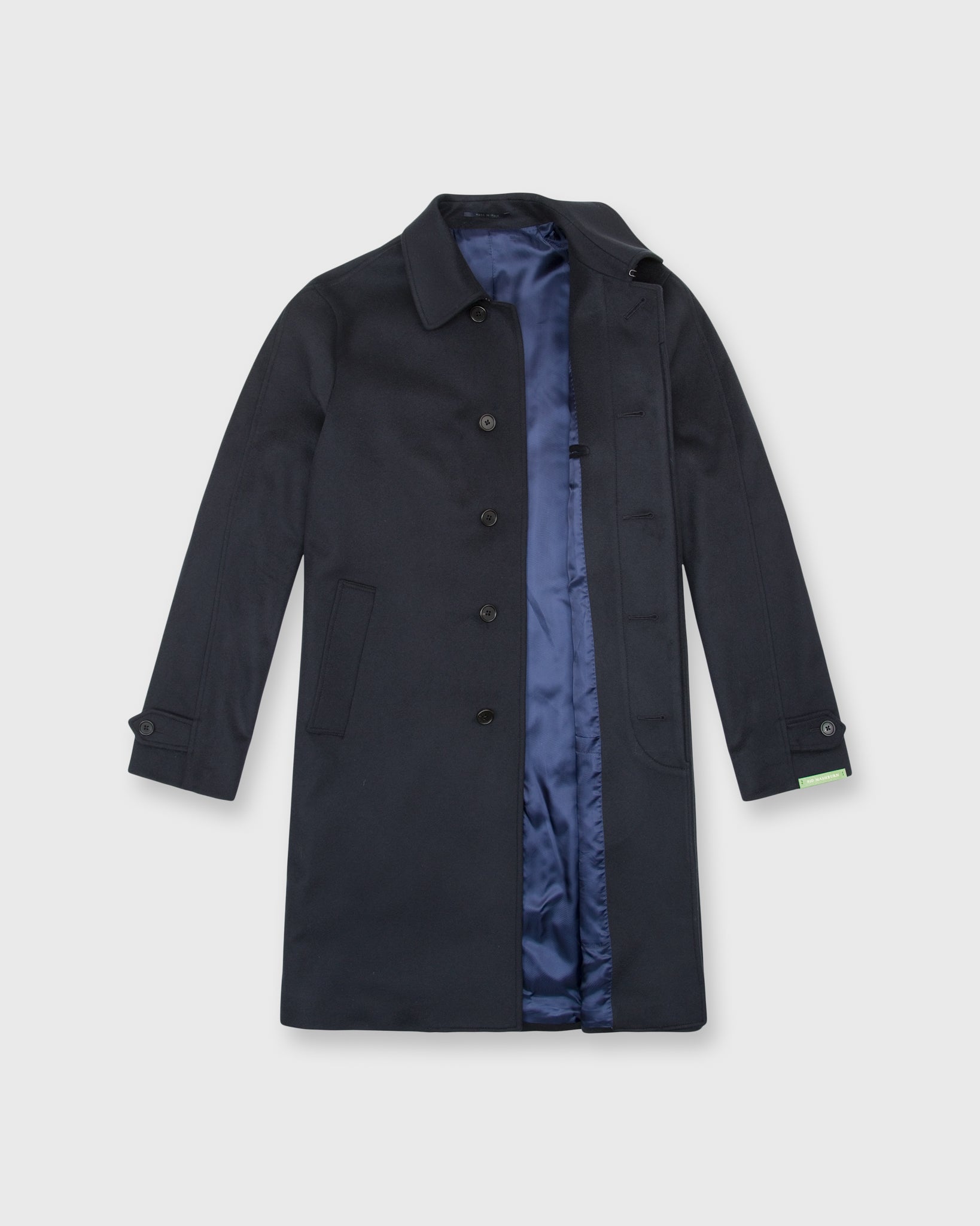 Tailored Traveler's Trench Navy Wool/Cashmere