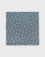 Load image into Gallery viewer, Cotton Print Pocket Square Slate/Mint Floral Dot
