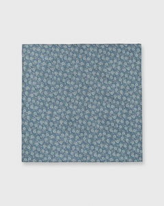 Cotton Print Pocket Square Slate/Mint Floral Dot