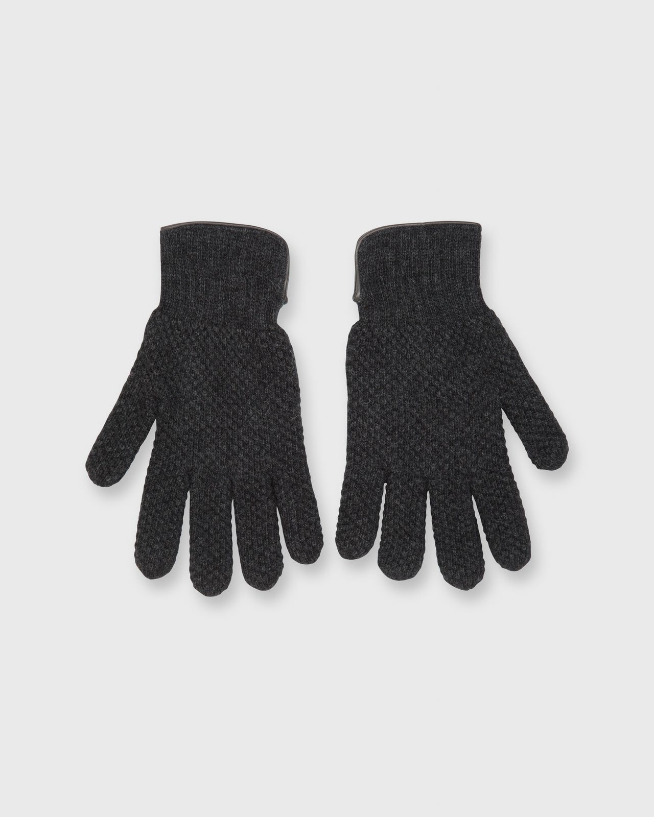 Cashmere-Lined Waffle Knit Gloves Heather Charcoal Merino