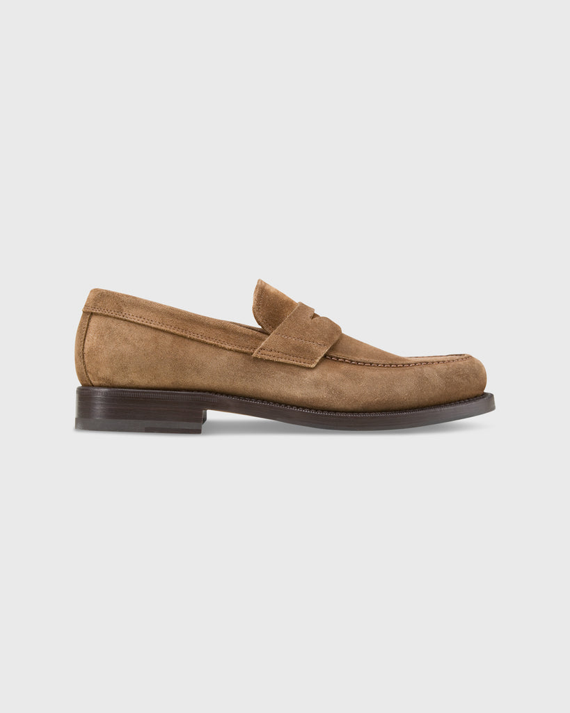 Italian Penny Loafer in Cigar Suede | Shop Sid Mashburn