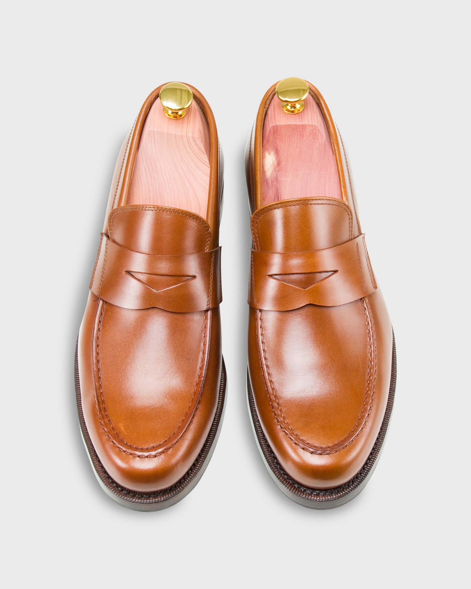 Weltline Penny Loafers Tan Calf, 52% OFF
