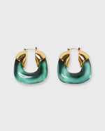 Load image into Gallery viewer, Organic Hoop Earrings Forest Green
