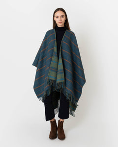 Reversible Lambswool Cape in Bright Check/Dark Check