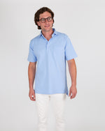 Load image into Gallery viewer, Short-Sleeved Polo in Light Blue Pima Pique
