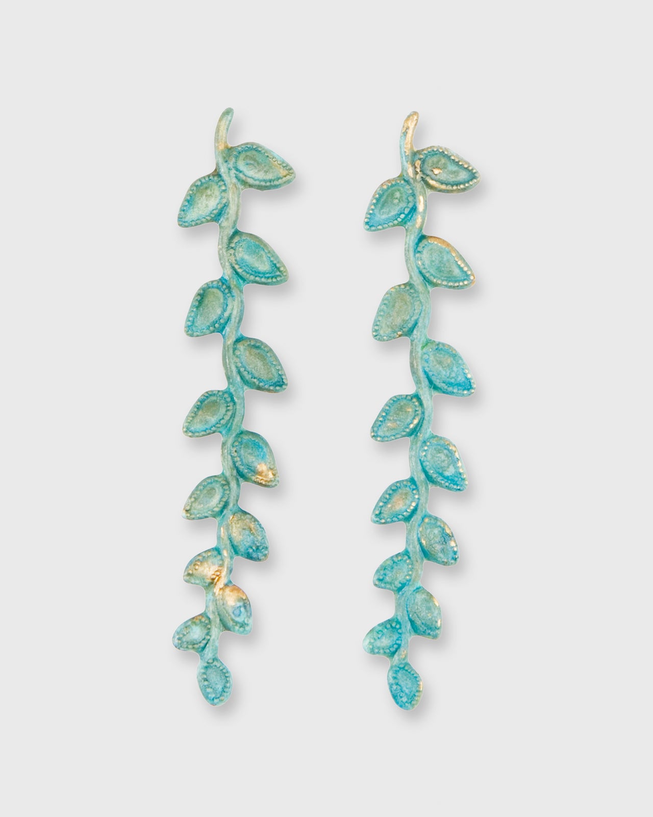 Athena Stud Earrings Bluish-Green/Brass