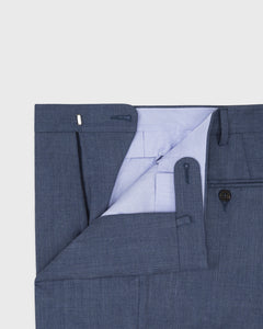Dress Trouser in Steel Blue Wool Hopsack