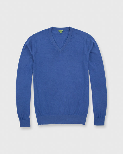 Fine-Gauge V-Neck Sweater in Serge Blue Cashmere | Shop Sid Mashburn