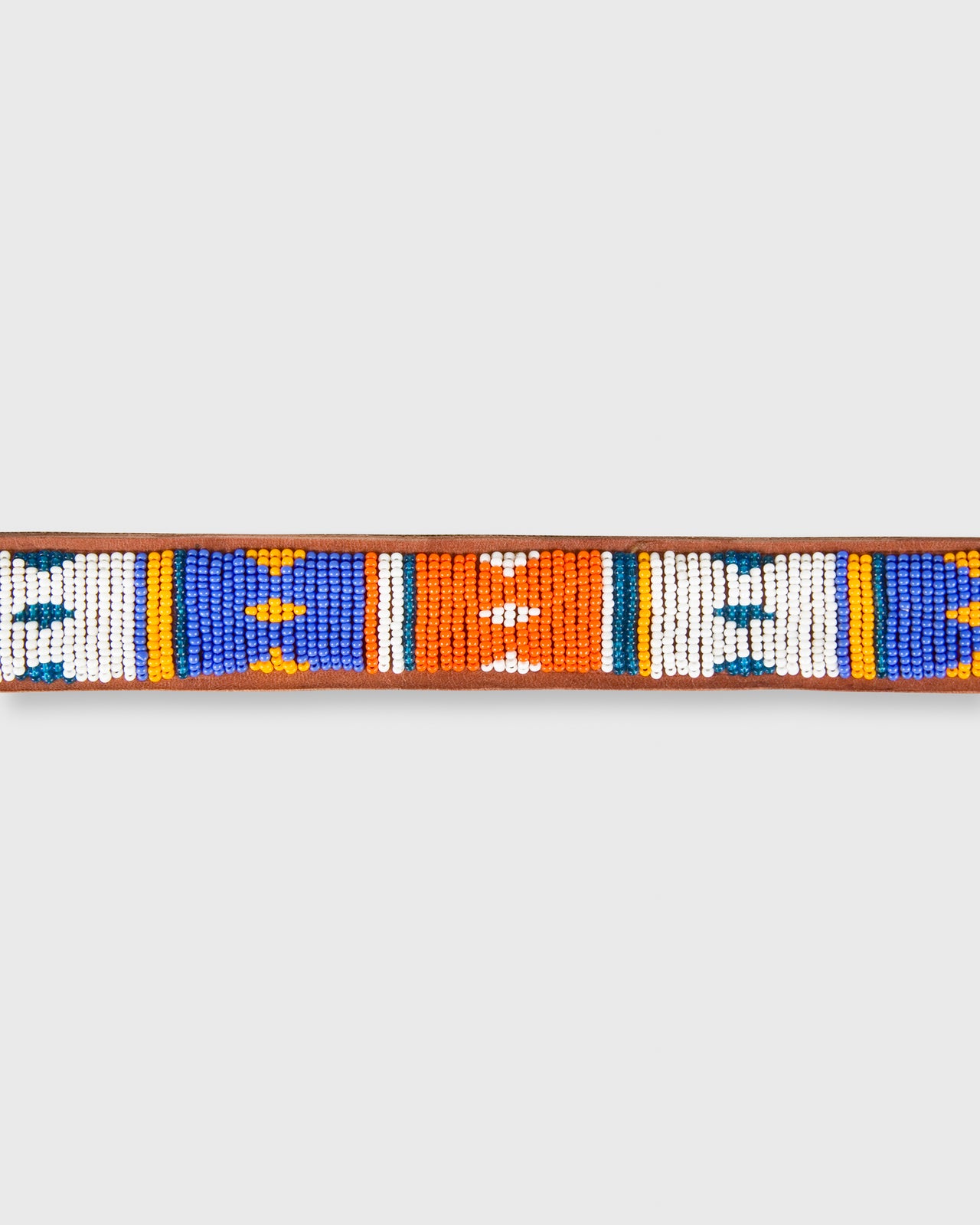 1.25" African Beaded Belt Blue/Orange Multi Kite Design