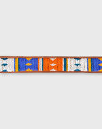 Load image into Gallery viewer, 1.25&quot; African Beaded Belt Blue/Orange Multi Kite Design
