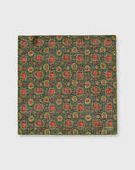 Load image into Gallery viewer, Hand-Rolled Pocket Square Loden/Red Paisley
