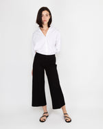Load image into Gallery viewer, Faye Wide-Leg Cropped Pant in Black Ponte Knit
