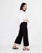 Load image into Gallery viewer, Faye Wide-Leg Cropped Pant in Black Ponte Knit
