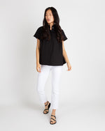Load image into Gallery viewer, Atelier Kami Top Black Stretch Poplin
