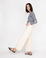 Load image into Gallery viewer, Wide-Leg Cropped 5-Pocket Jean in Natural Stretch Denim
