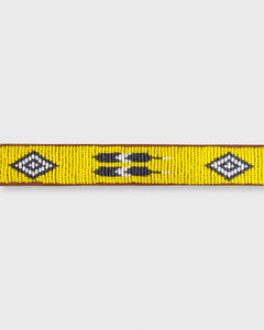 1.25" African Beaded Belt Yellow Multi Feather Design