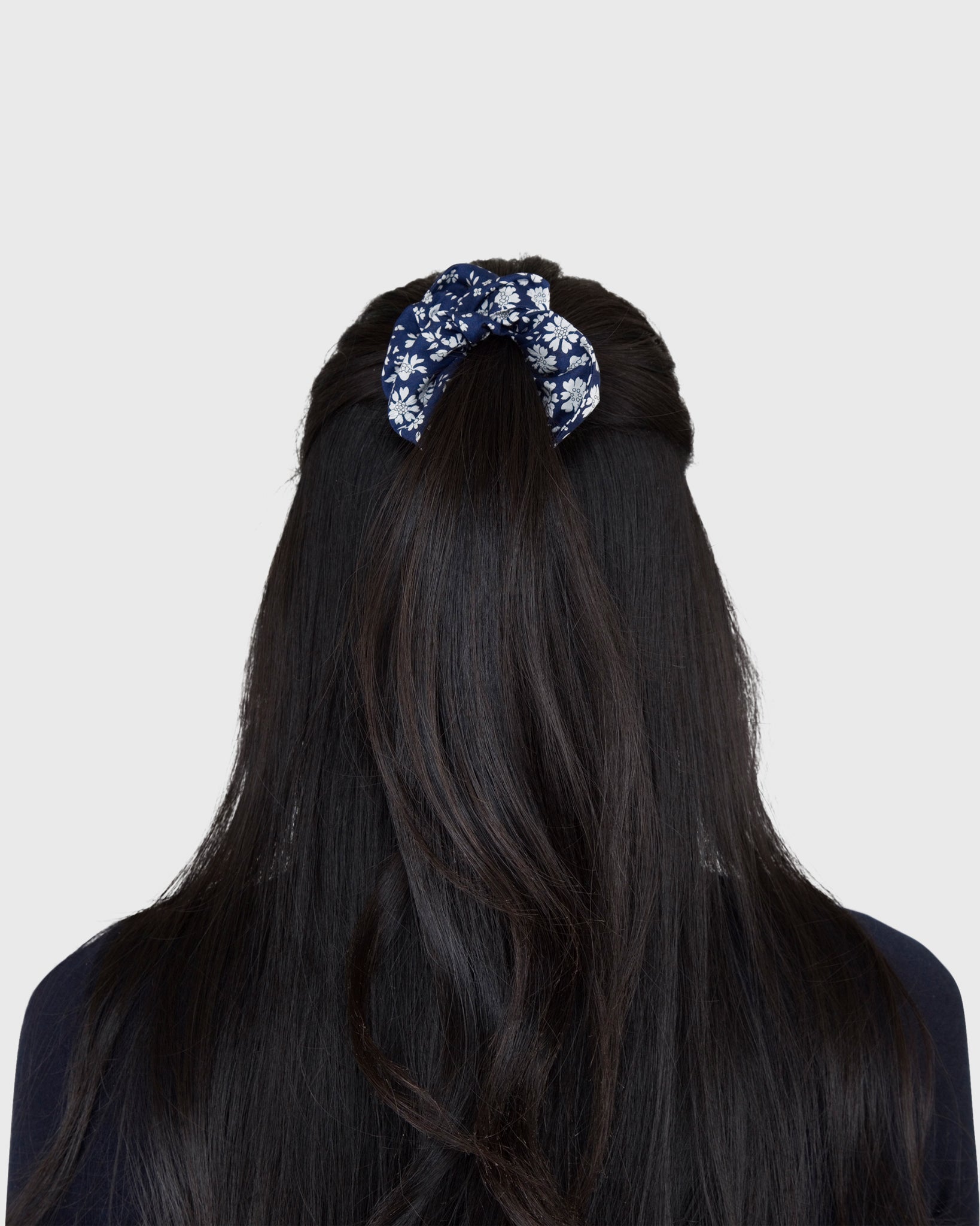 Large Scrunchie Navy Capel Liberty Fabric