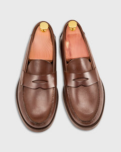 Handsewn Penny Loafer Chocolate Grain Leather