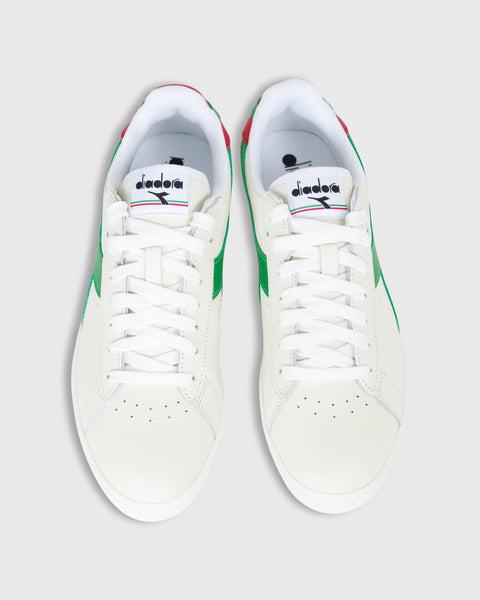 Game L Low Sneaker in White/Meadow Green | Shop Sid Mashburn