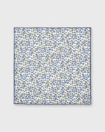 Load image into Gallery viewer, Cotton/Linen Print Pocket Square White/Navy/Olive Floral
