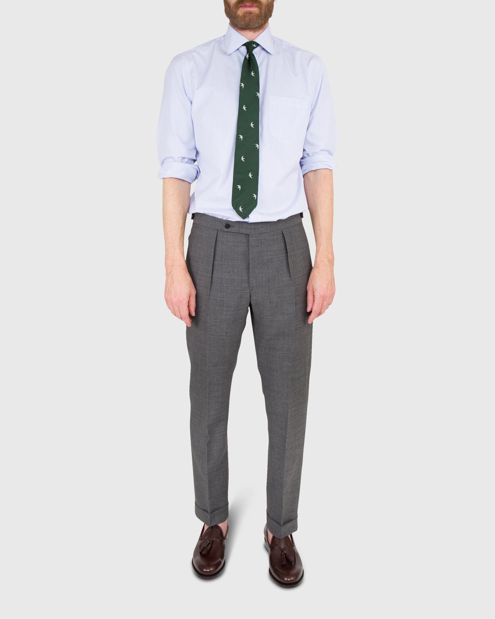 Pleated Dress Trouser in Mid-Grey High-Twist | Sid Mashburn | Shop Sid Mashburn Pleated Dress Trouser in Mid-Grey High-Twist | Sid Mashburn | Shop Sid Mashburn