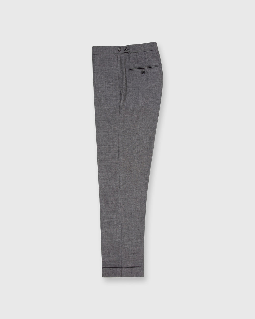 Pleated Dress Trouser Mid-Grey High-Twist