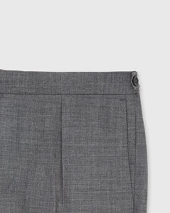 Pleated Dress Trouser Mid-Grey High-Twist
