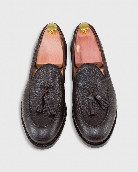 Italian Tassel Loafer Dark Brown Sharkskin