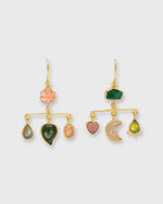 Load image into Gallery viewer, Balance Drop Earrings Green/Coral
