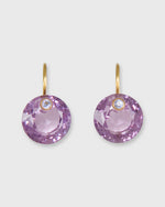 Load image into Gallery viewer, Small Round Gem Earrings Amethyst/Tanzanite

