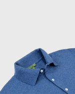 Load image into Gallery viewer, Long-Sleeved Rally Polo Sweater in Harbour Blue Cotton/Cashmere

