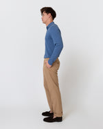 Load image into Gallery viewer, Long-Sleeved Rally Polo Sweater in Harbour Blue Cotton/Cashmere
