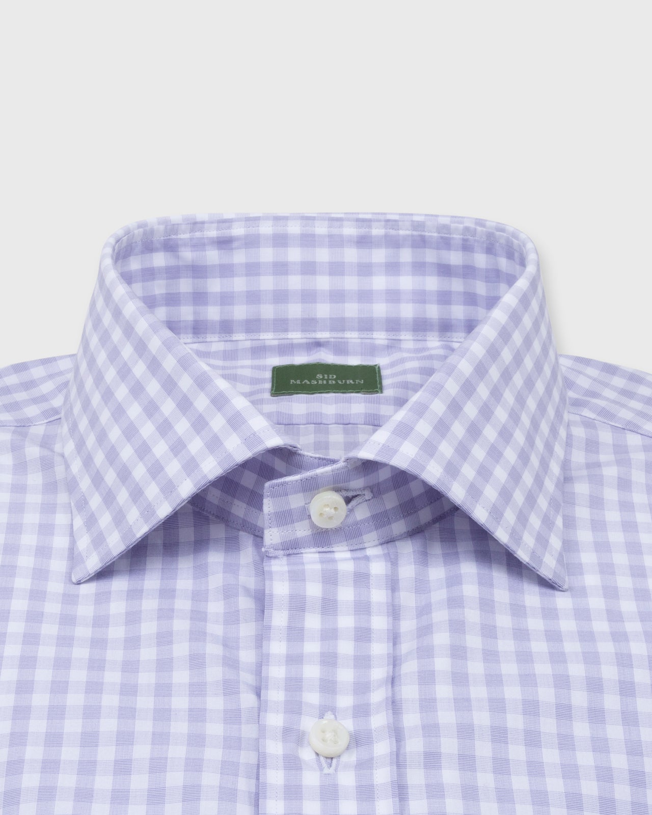 Spread Collar Dress Shirt in Lavender Gingham Poplin