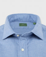 Load image into Gallery viewer, Spread Collar Sport Shirt in Light Blue Flannel
