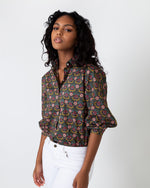 Load image into Gallery viewer, Volume Kimono Shirt in Olive/Berry Multi Persephone Liberty Fabric

