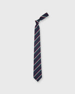 Load image into Gallery viewer, Silk Woven Tie Navy/Red/Sky/Green Bar Stripe
