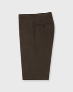 Load image into Gallery viewer, Pleated Dress Trouser in Coffee Wool Hopsack
