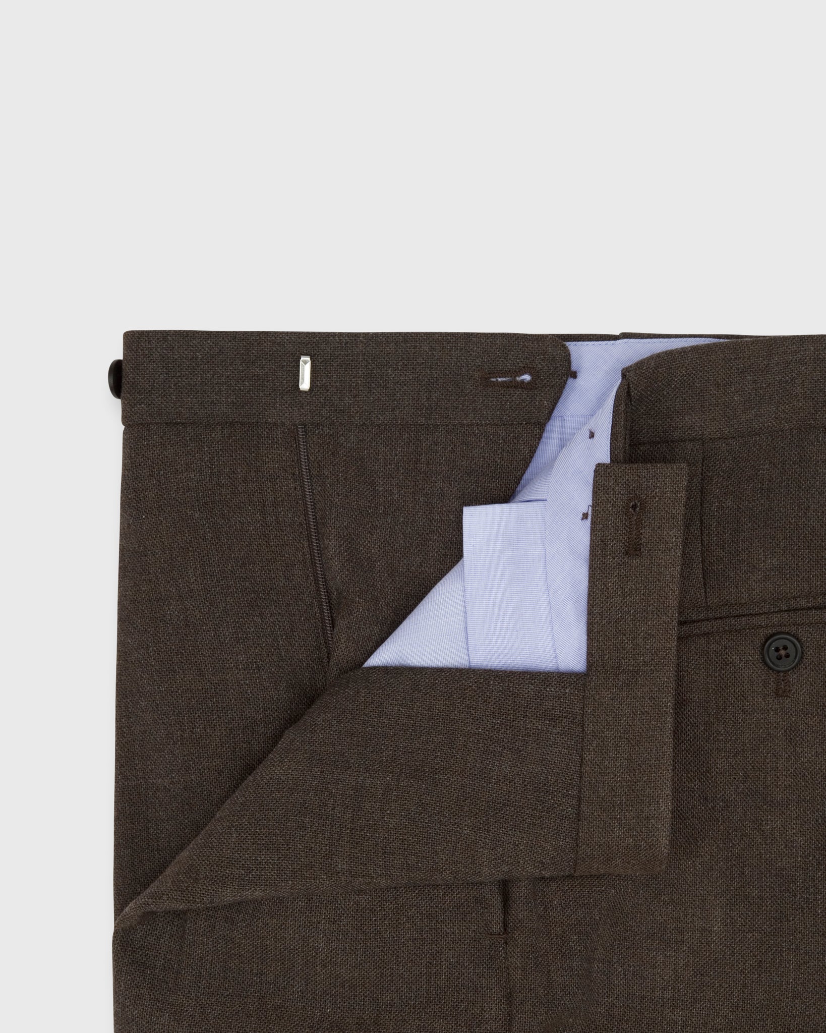 Pleated Dress Trouser in Coffee Wool Hopsack | Shop Sid Mashburn
