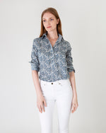 Load image into Gallery viewer, Tomboy Popover Shirt in Blue Multi June&#39;s Meadow Liberty Fabric
