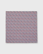 Load image into Gallery viewer, Cotton Print Pocket Square Red/Turquoise Pepper Liberty Fabric
