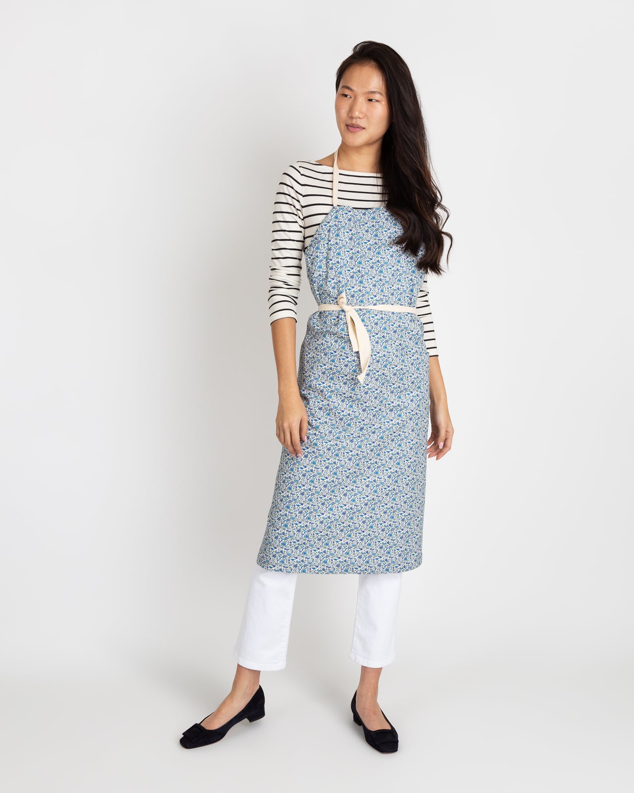 Apron Blue/Green Chamomile Liberty Fabric