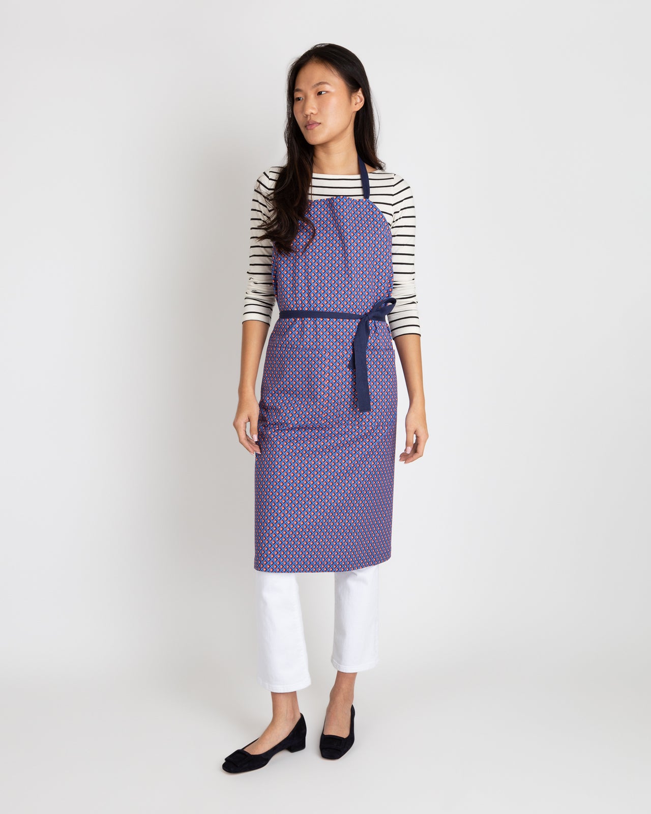 Apron Blue/Red Diams Liberty Fabric