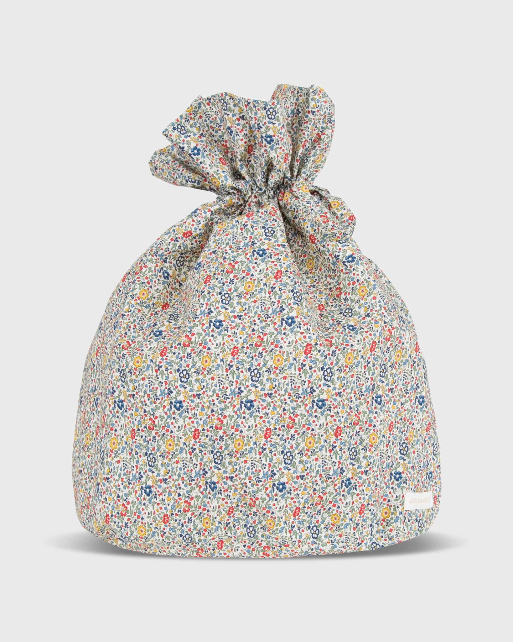 Bucket Tote Pouch in Red/Blue/Yellow Katie & Millie Liberty Fabric
