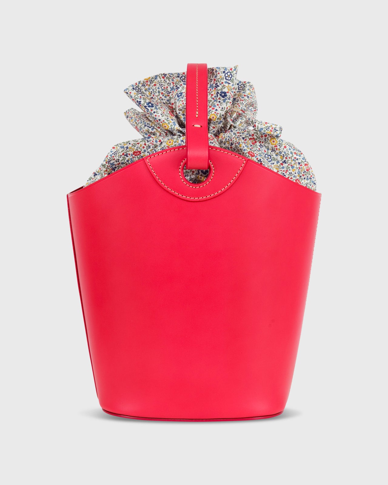 Bucket Tote Pouch in Red/Blue/Yellow Katie & Millie Liberty Fabric