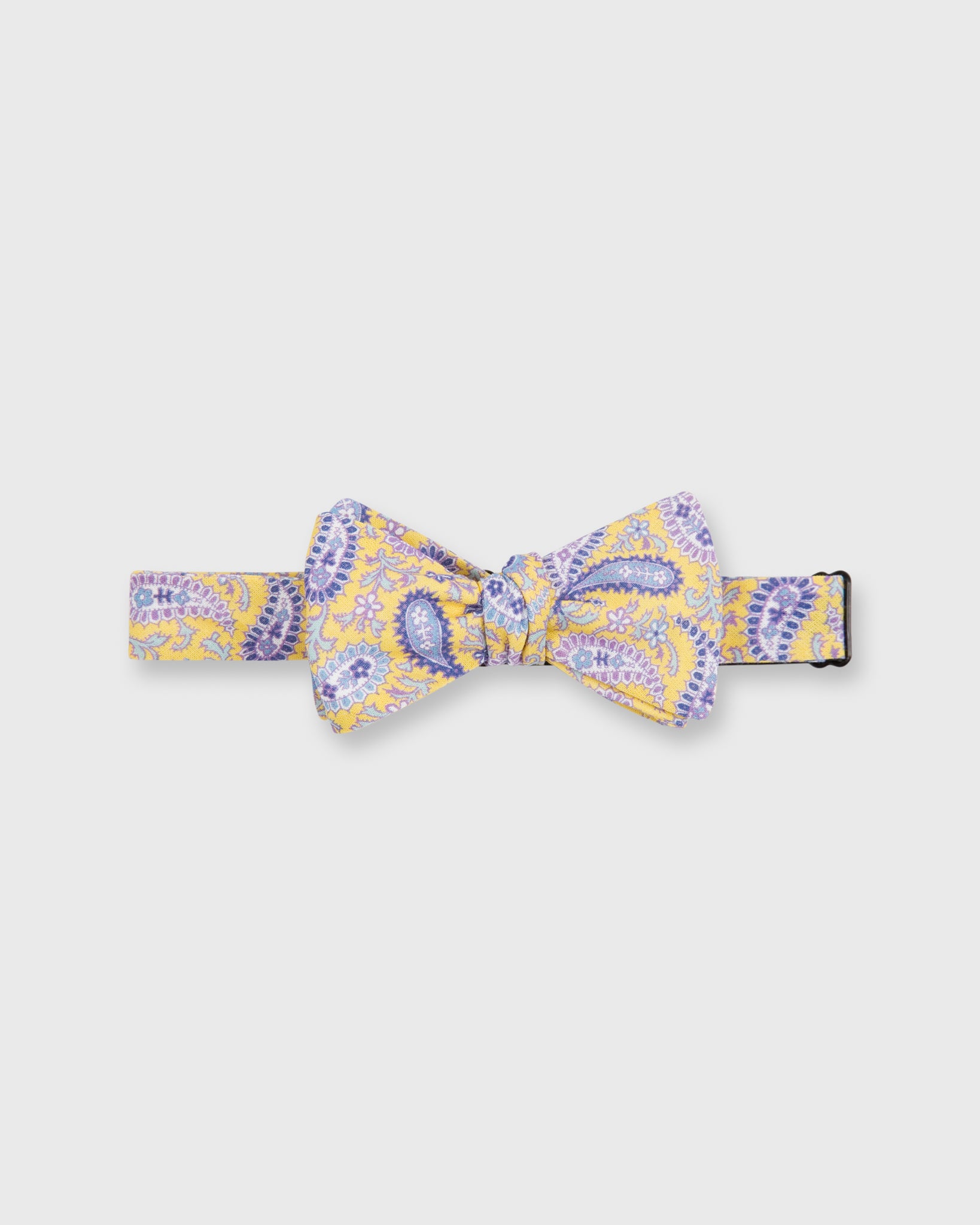 Cotton Bow Tie Yellow/ Sky/Purple Paisley