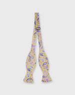 Load image into Gallery viewer, Cotton Bow Tie Yellow/ Sky/Purple Paisley
