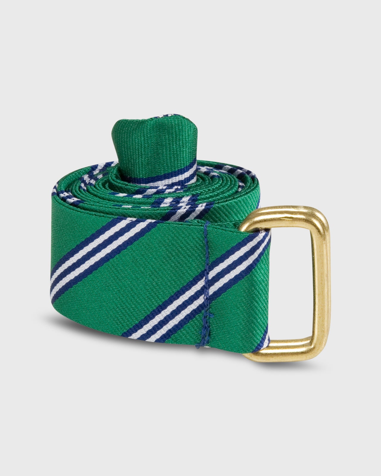 D-Ring Belt Green/Navy/White Brooks Stripe