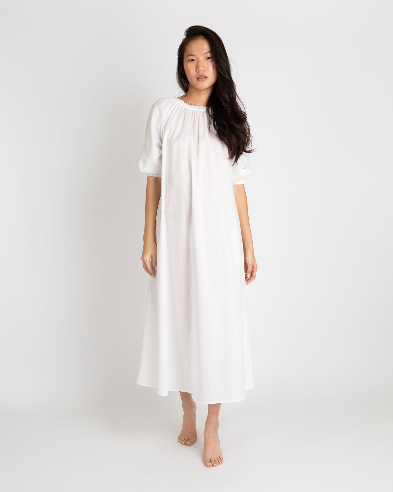 Lucy Nightdress White Cotton Lawn