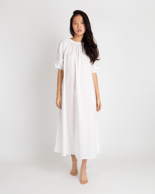 Lucy Nightdress White Cotton Lawn