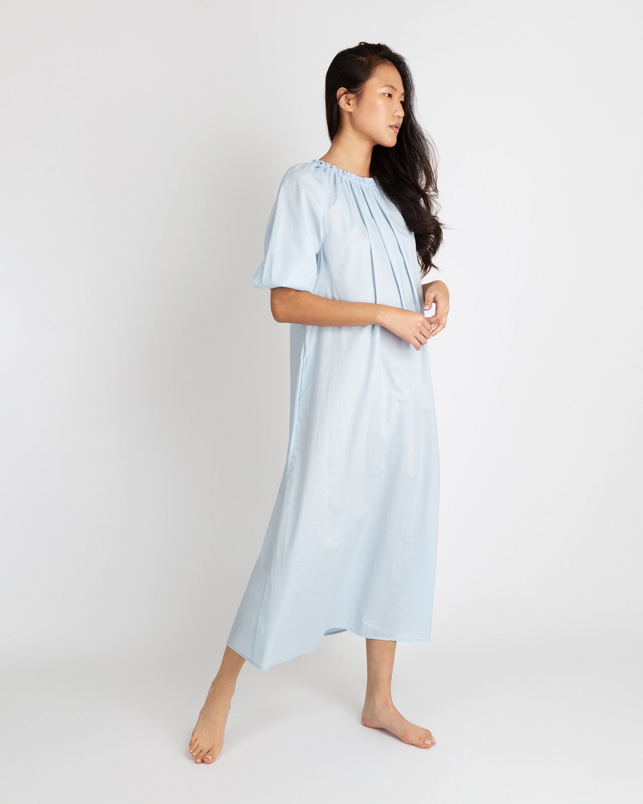 Lucy Nightdress Pale Blue Cotton Lawn